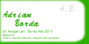adrian borda business card